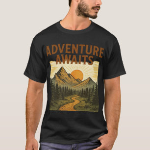 Camiseta Aventura Espera   Ilustraciones Vintage de Montaña