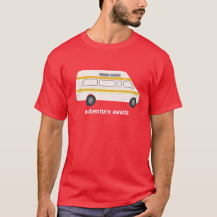 Camiseta ¡Aventura espera! Vintage campervan vanlife RV