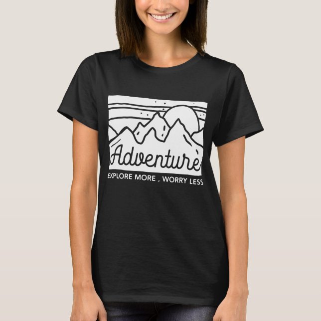 Camiseta Aventura Explorar más preocupación menos (Anverso)