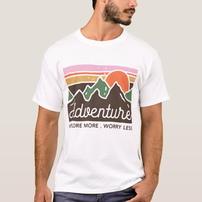 Camiseta Aventura Explorar más preocupación menos (Anverso)