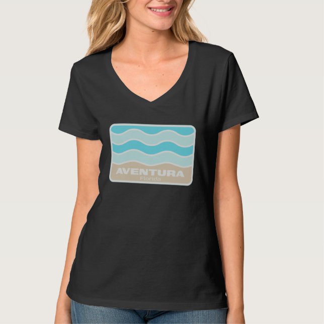 Camiseta Aventura Florida Retro FL Waves Beach Souvenir (Anverso)
