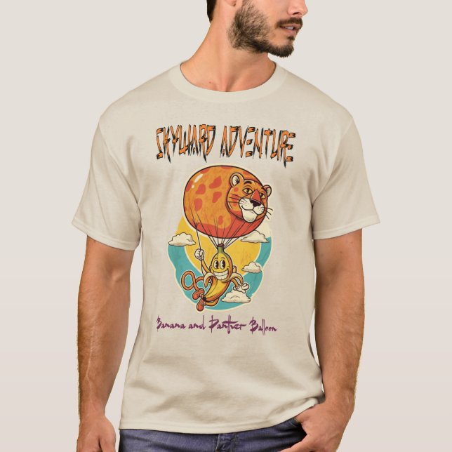 Camiseta Aventura hacia Skyward: Globo de plátanos y panter (Anverso)