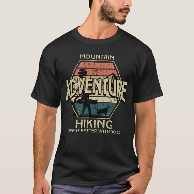 Camiseta Aventura insignia angustiada senderismo (Anverso)