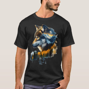 Camiseta Aventura Montañas Parques Nacionales Lobo Fauna