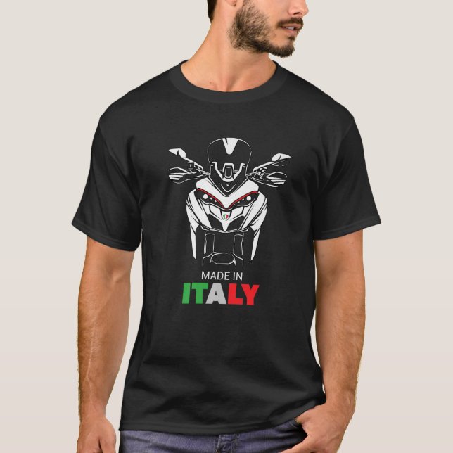 Camiseta Aventura Motociclista Bandera Italiana Strada Bici (Anverso)