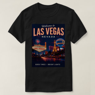 Camiseta Aventura Nocturna de Las Vegas Nevada con Neón