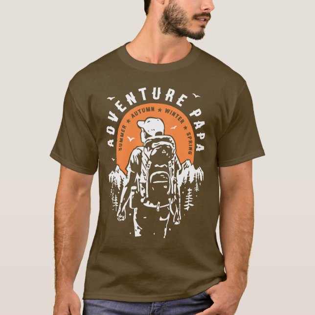 Camiseta Aventura Papa Senderismo Montañas Backpacking (Anverso)