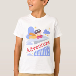 Camiseta Aventura para avión de papel volador de Boy