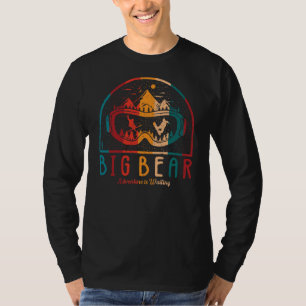 Camiseta Aventura para esquiar de oso grande retro espera