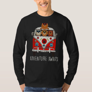 Camiseta Aventura pekingesa espera a camper de arte