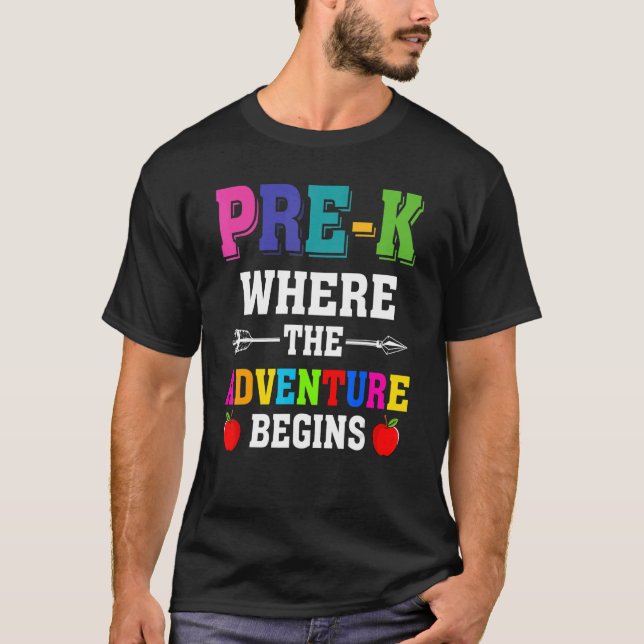Camiseta Aventura preescolar de profesores comienza el prim (Anverso)