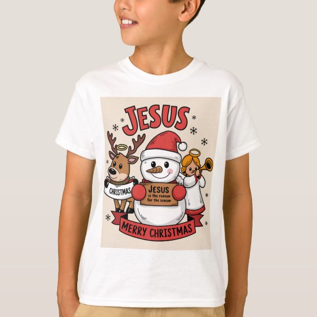 Camiseta Aventura religiosa de navidades: Hombre de nieve,  (Anverso)