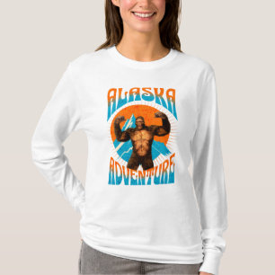 Camiseta Aventura Retro de Sasquatch en la Montaña de Alask