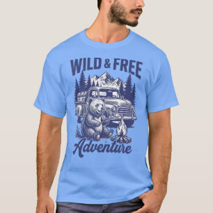 Camiseta Aventura Salvaje y Libre – Fuego de Campamento de