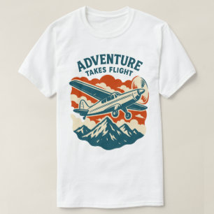 Camiseta Aventura Toma Vuelo Retro Viajes Aéreos