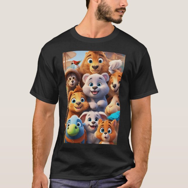 Camiseta Aventuras con animales adorables" (Anverso)