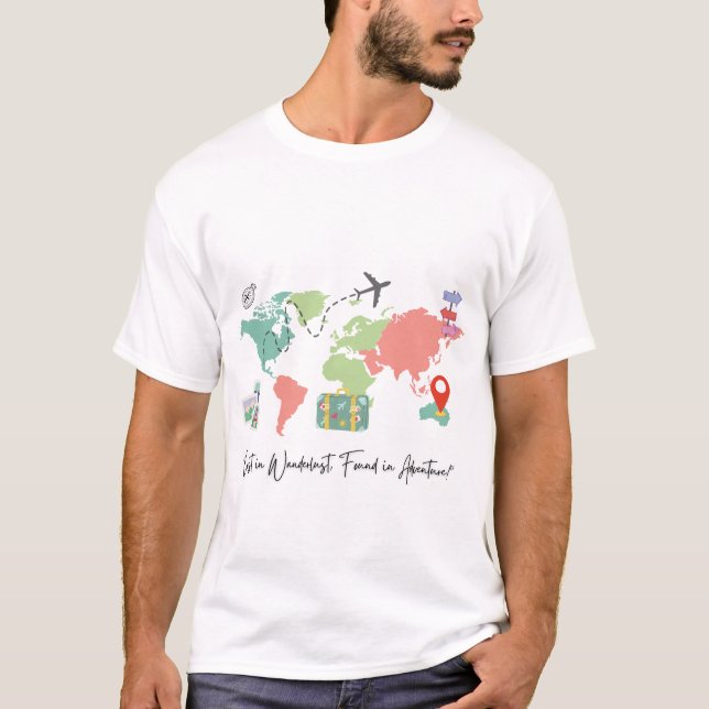 Camiseta "Aventuras de aventura - Mapa del mundo de las acu (Anverso)