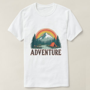 Camiseta Aventuras de aventura - Montaña Retro y camping