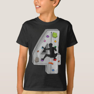 Camiseta aventuras de escalada en roca de 4 años para cumpl