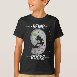 Camiseta Aventuras de escalada en roca de 9 años Cumpleaños