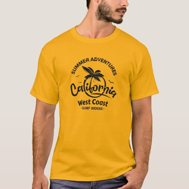 Camiseta Aventuras de verano en California West Coast Surf  (Anverso)