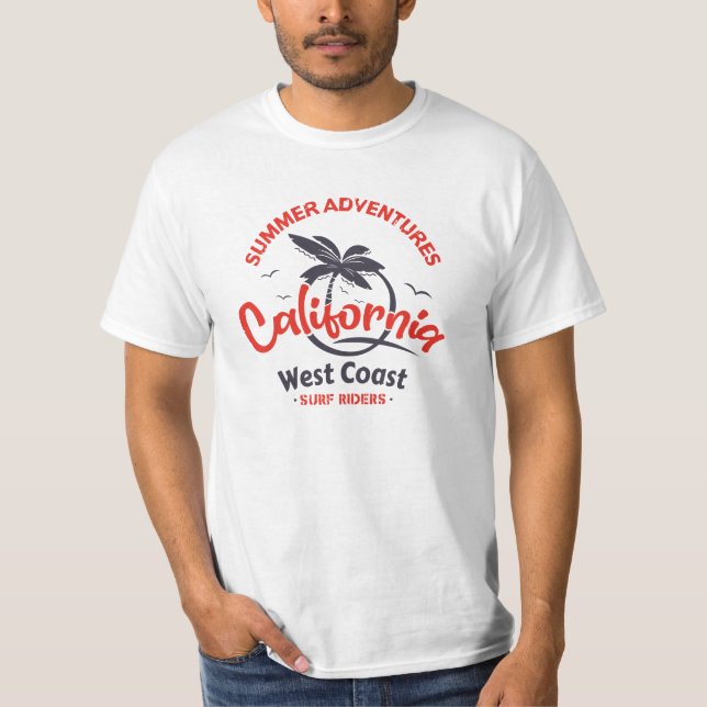 Camiseta Aventuras de verano en California West Coast Surf  (Anverso)