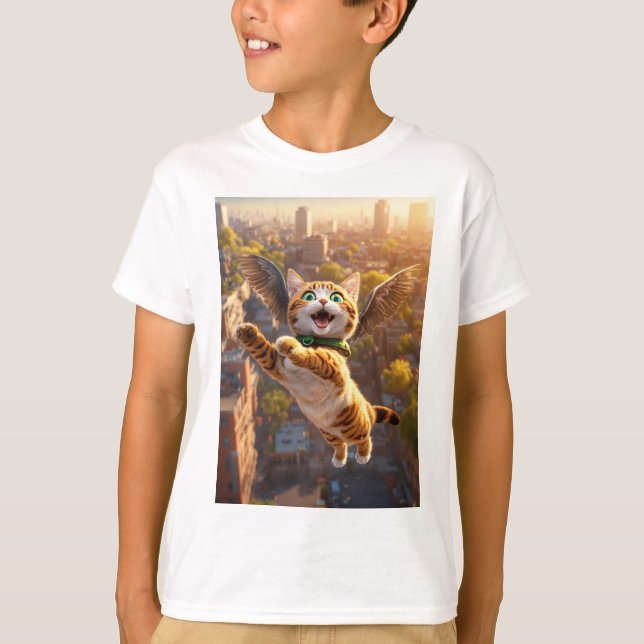 Camiseta Aventuras del Aviador felino" (Anverso)