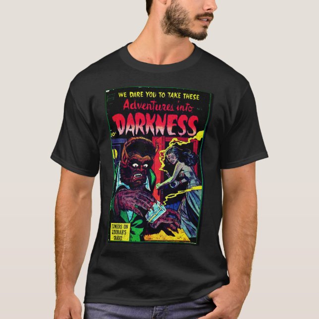 Camiseta Aventuras en la oscuridad #9, cubierta del horror  (Anverso)