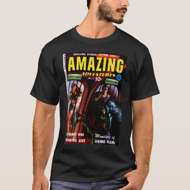 Camiseta Aventuras Increíbles #2 Retro Cómic de Ciencia Fic (Anverso)