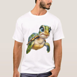 Camiseta Aventuras submarinas con la alegre tortuga.