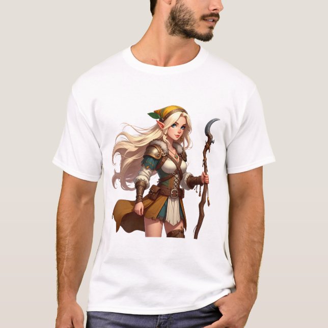 Camiseta Aventurera Druida Elfa Forestblade (Anverso)