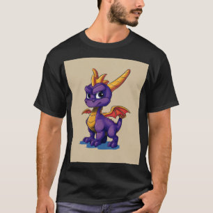 Camiseta Aventurero Dragón Púrpura Chibi Mascota de Fanta