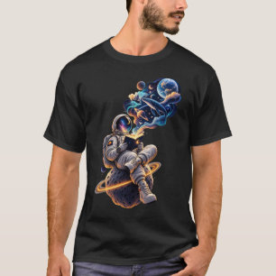 Camiseta Aventurero Espacial Astronauta Cósmico Leyendo