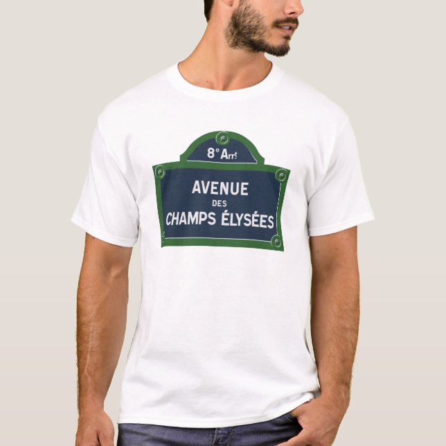 Camiseta Avenue des Champs Elysees street sign (Anverso)