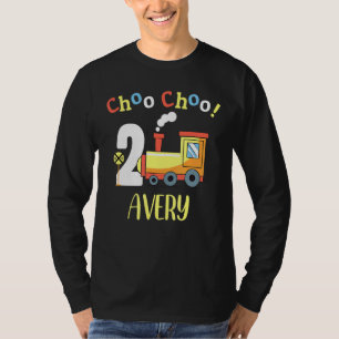 Camiseta Avery Choo Choo Dos Tren Segundo Cumpleaños Turno 