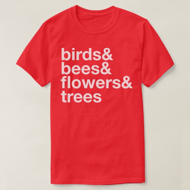 Camiseta Aves Abejas Flores Árboles 1 (Diseño del anverso)