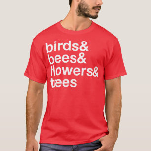 Camiseta Aves Abejas Flores Árboles 1