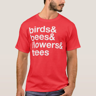 Camiseta Aves Abejas Flores Árboles 1