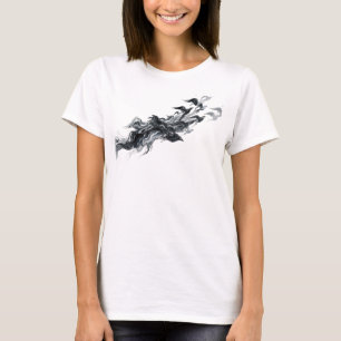 Camiseta Aves abstractas plateadas elegantes y con estilo