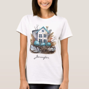 Camiseta Aves acuarelas singulares Nest Fairytale House