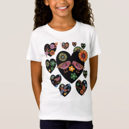 Camiseta Aves amorosas Arte folclórico escandinavo