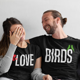 Camiseta Aves amorosas, parejas, recién casadas