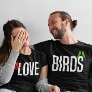Camiseta Aves amorosas, parejas, recién casadas