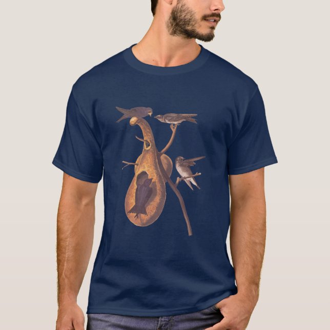 Camiseta Aves Audubon Purple Martin con casa de Gourd (Anverso)