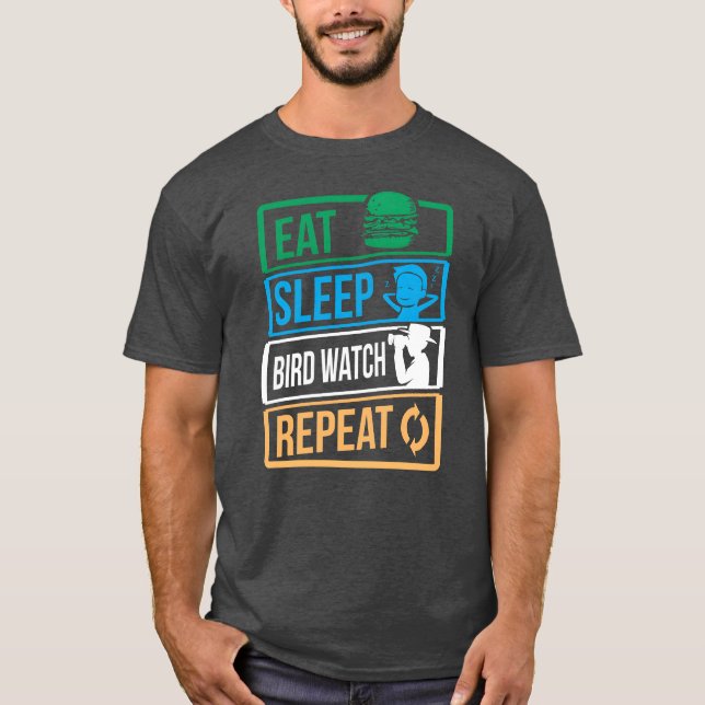 Camiseta Aves Aves Amante Que Se Come Dormir Ave Vigilar Av (Anverso)