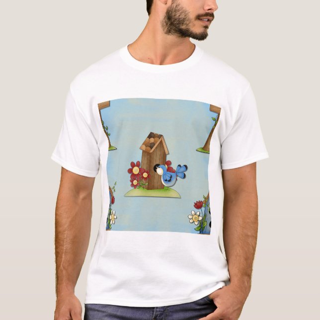 Camiseta Aves azules (Anverso)