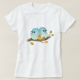 Camiseta Aves azules cortados en la rama