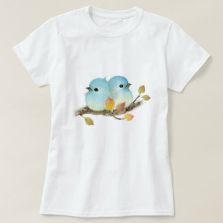 Camiseta Aves azules cortados en la rama