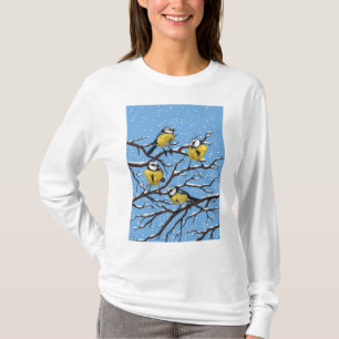 Camiseta Aves azules en invierno