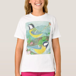 Camiseta Aves cantando en una florida rama de un árbol